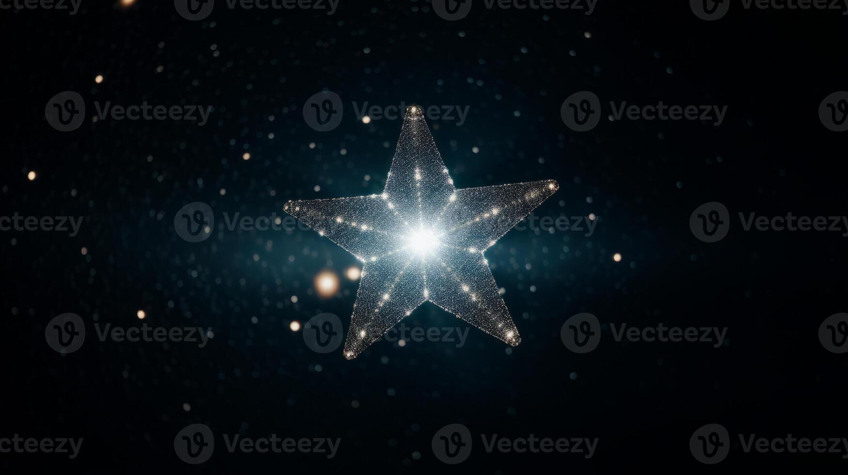 AI generated A closeup of a twinkling star in the night sky. Generative AI photo