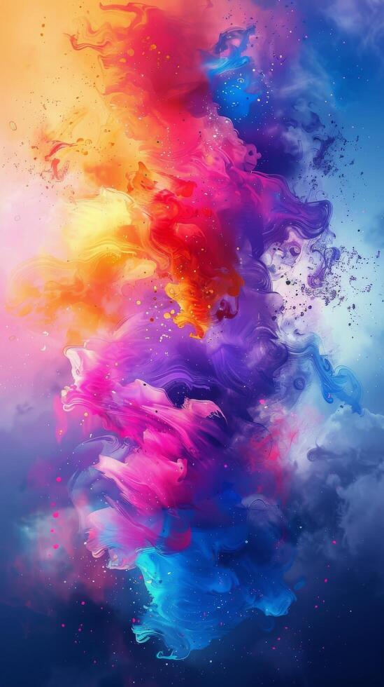 AI generated Colorful Smoke Cloud Floating photo