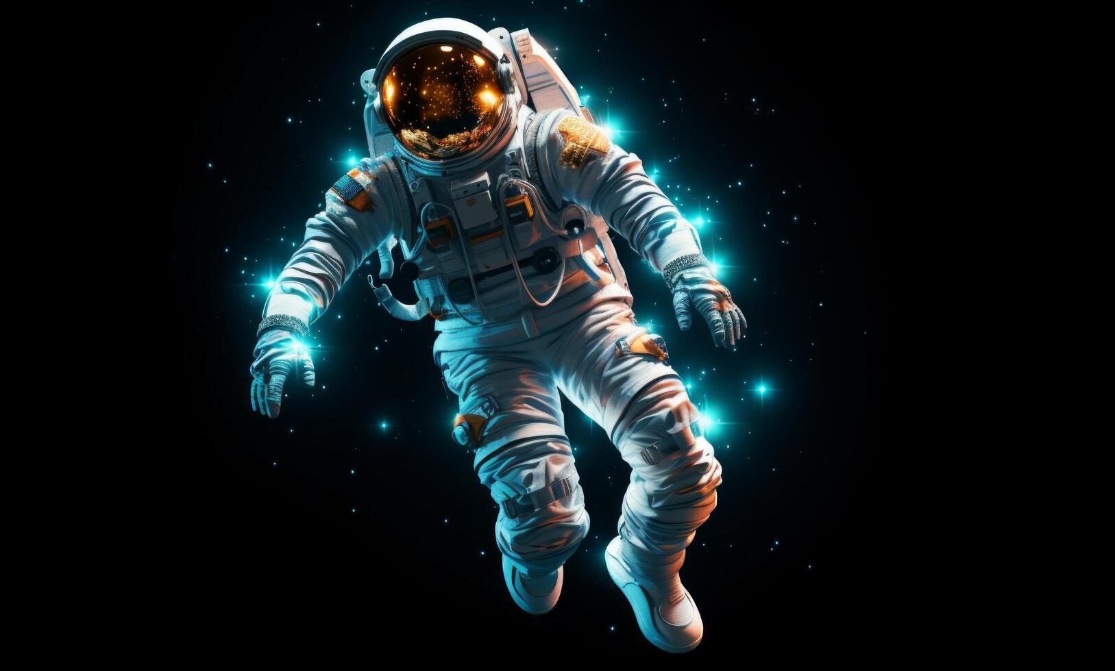 AI generated Space Explorer Soars Spiritual Dimensions in Quantum Wavetracing Style photo