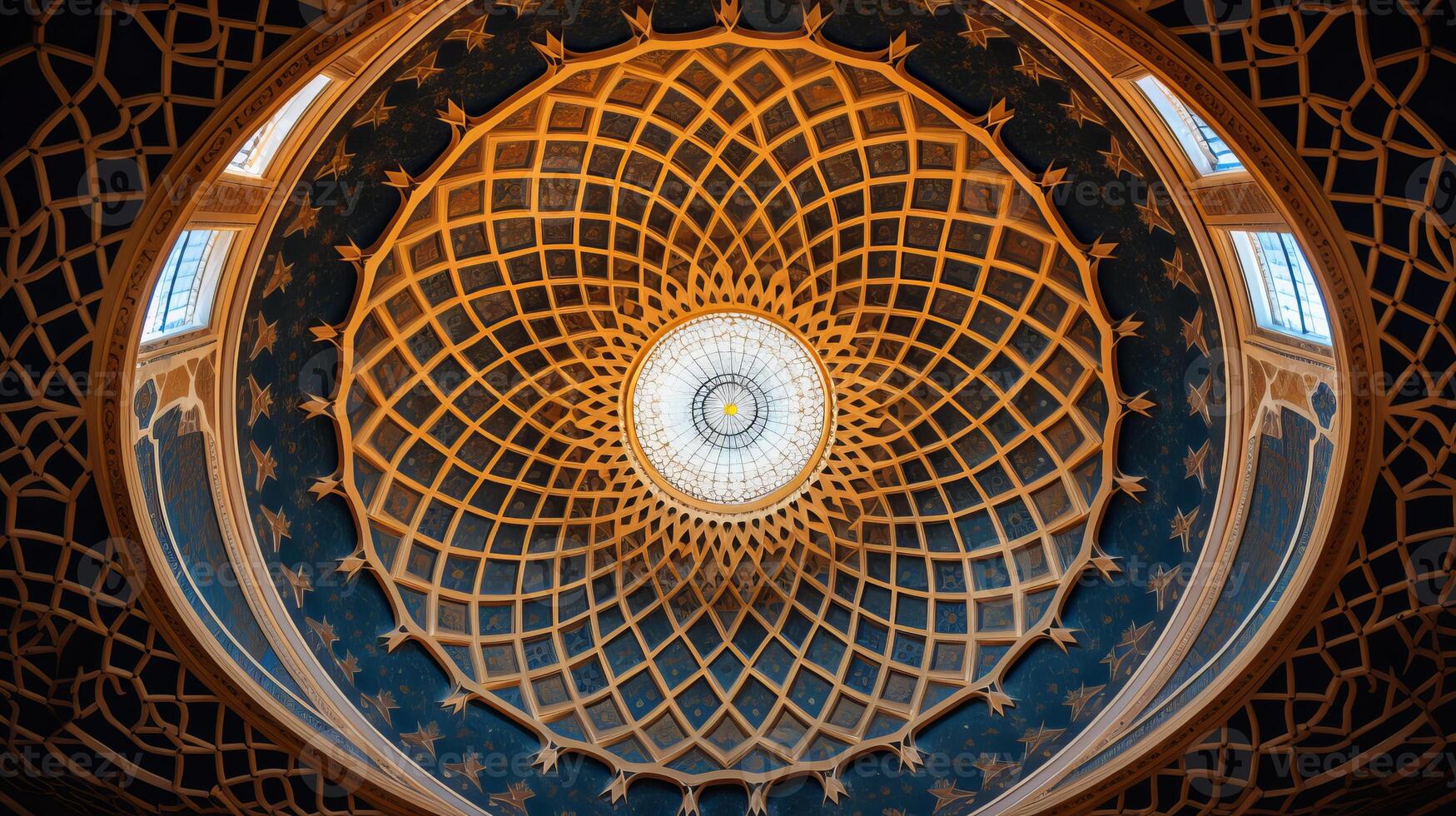 AI generated A mosque's dome with intricate geometric patterns. Generative AI photo