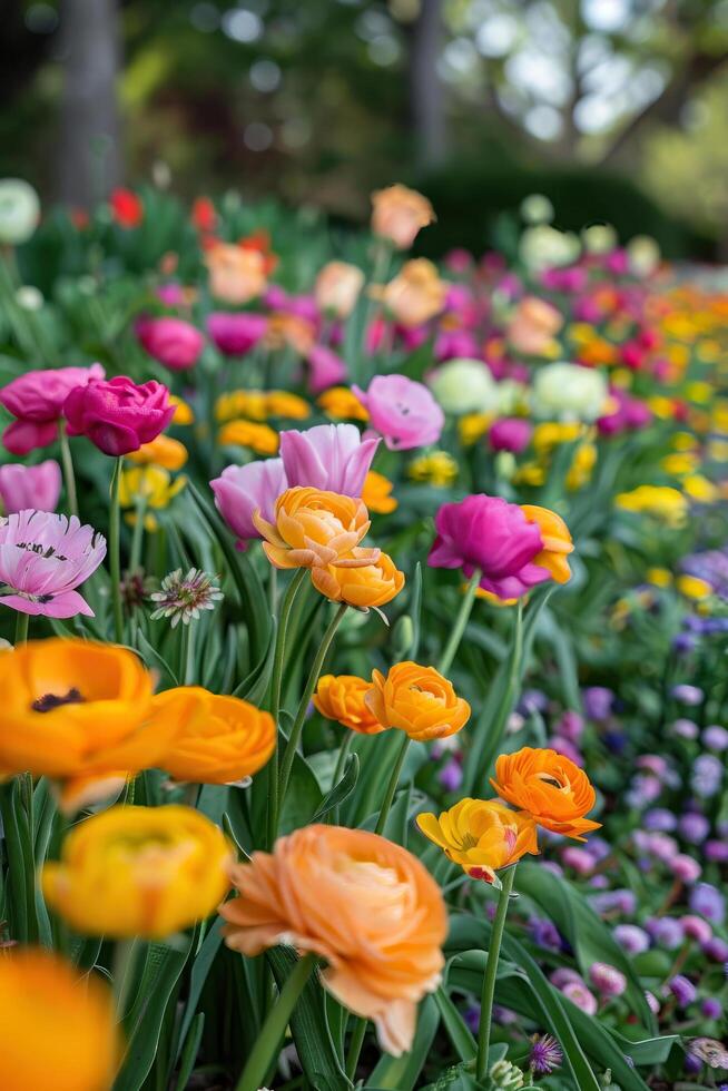 ai generado el encantador primavera flores heraldo el llegada de verano foto