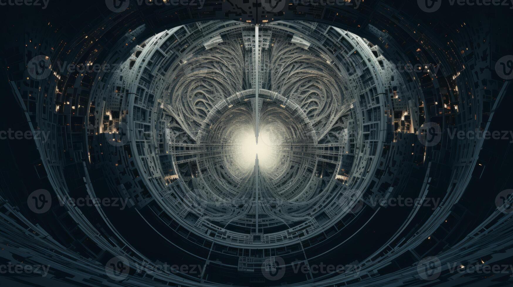 AI generated Surreal hyper zoomed in portal. Generative AI photo