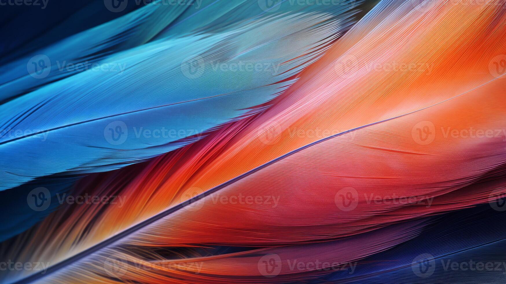 AI generated Abstract hyper zoom showcasing the texture of a feather. Generative AI photo