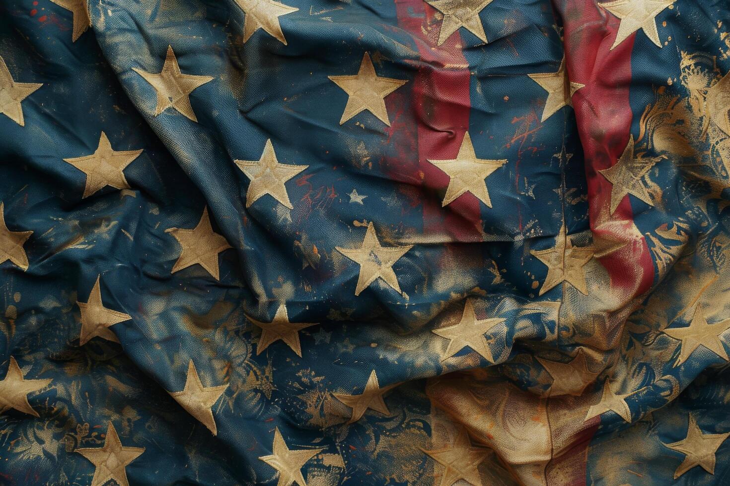 AI generated Vintage American Flag With Stars photo