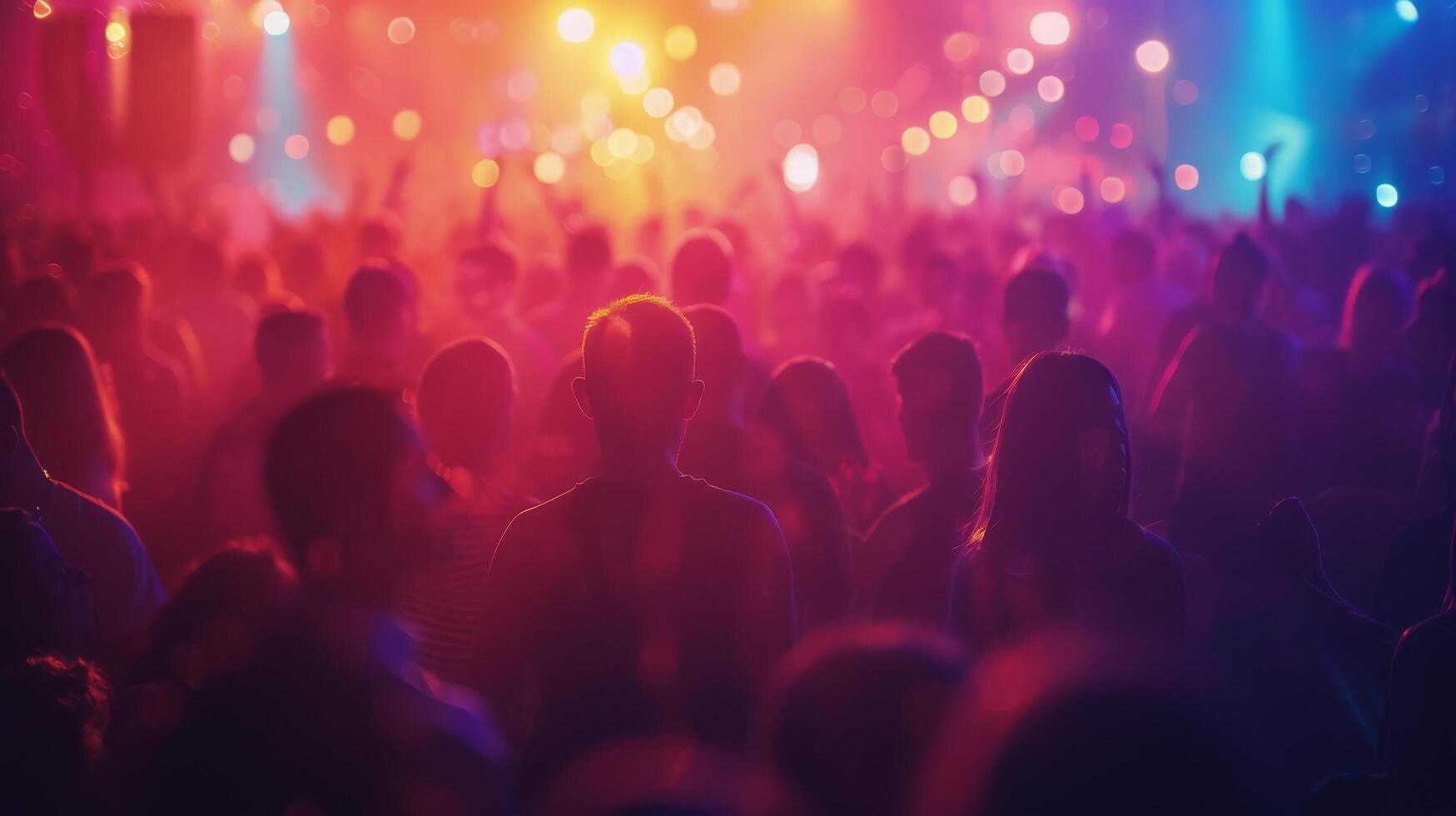 AI generated Blurry Crowd of People photo