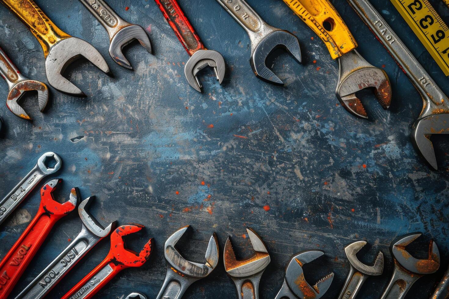 AI generated Assorted Tools Arranged on Table photo