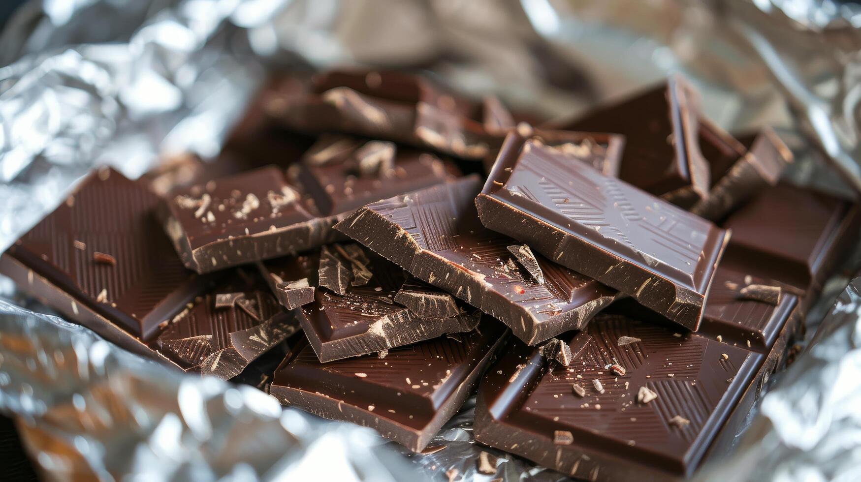 AI generated Chocolate Pile on Tin Foil photo