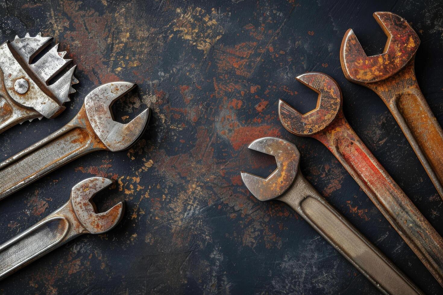 AI generated Assorted Tools Arranged on Table photo
