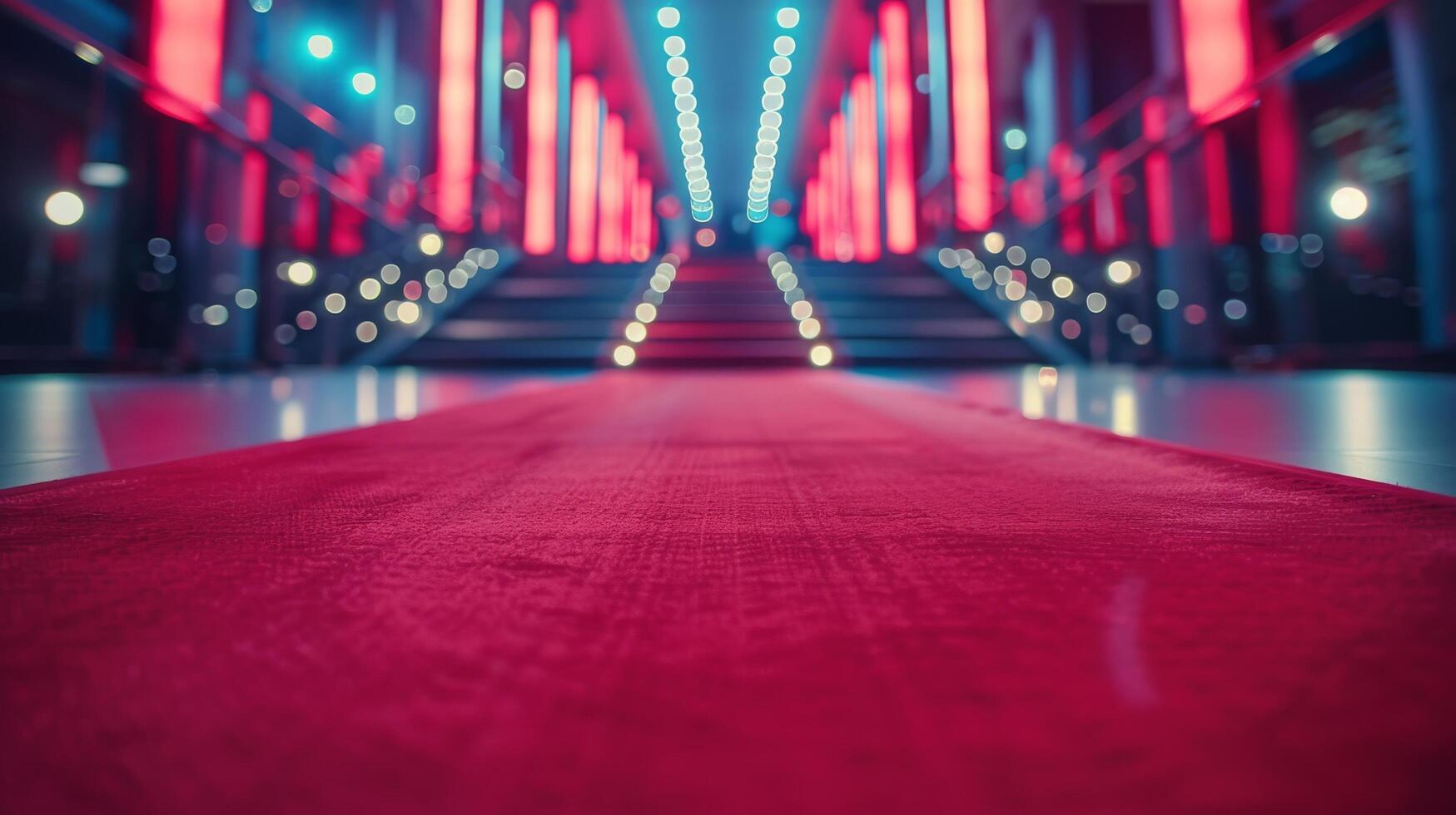 AI generated Red Carpet Leading to Stairs photo