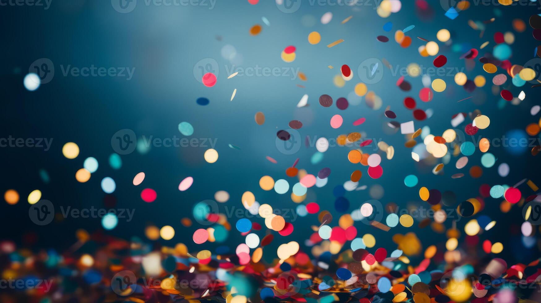 AI generated Colorful confetti falling in a festive celebration. Generative AI photo