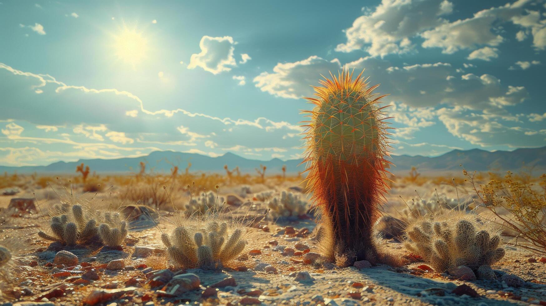 AI generated Cactus Standing in Desert photo