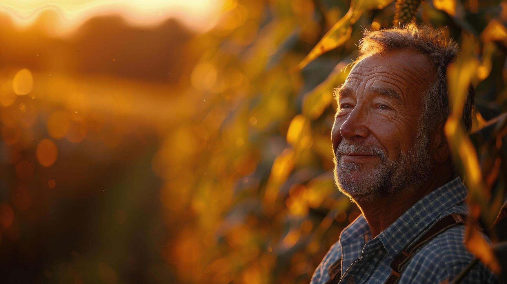 AI generated Man Standing in Front of Tree at Sunset photo