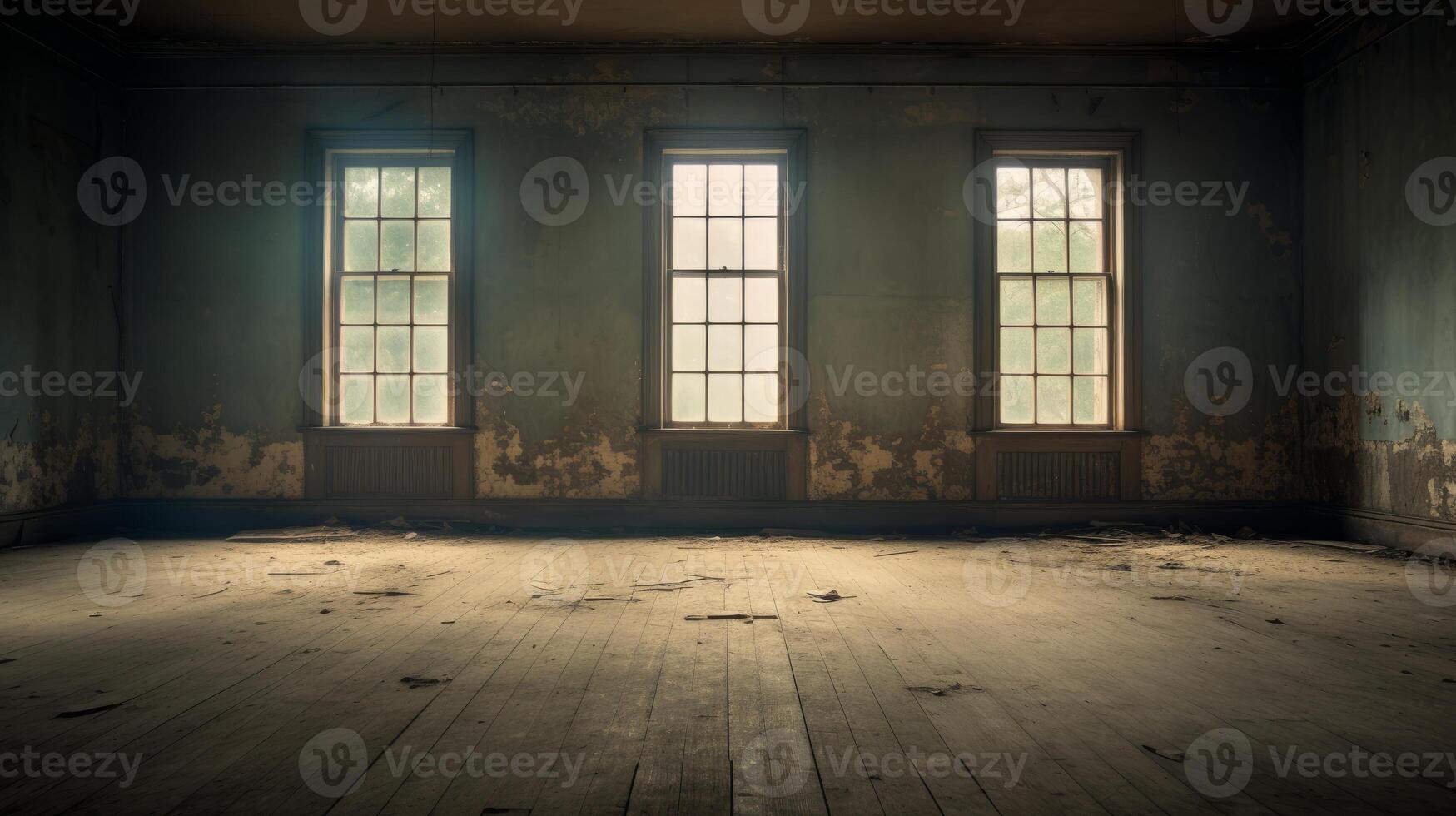 AI generated Haunting whispers in an empty room. Generative AI photo