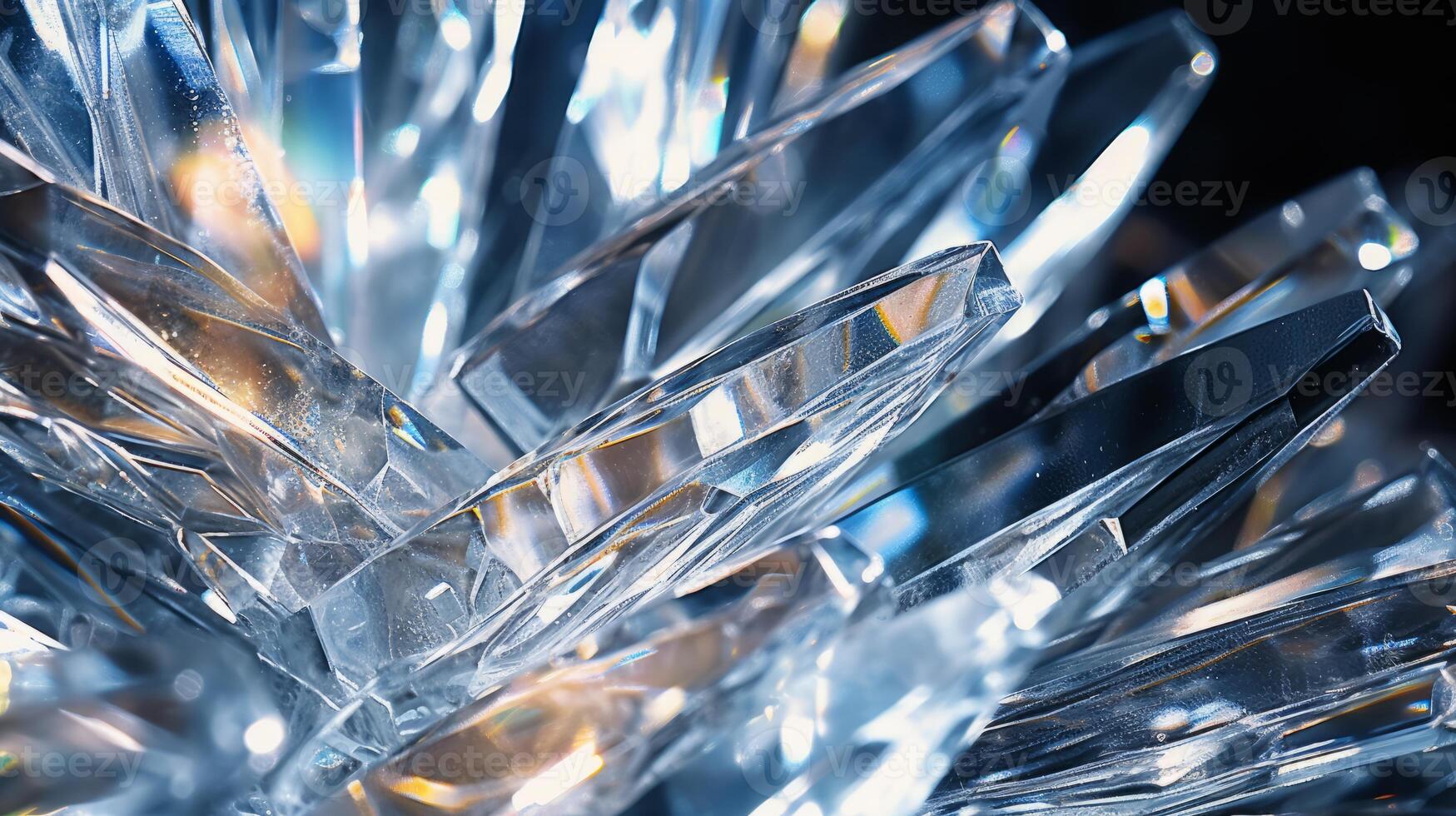 AI generated Hyper zoom macro shot of a sparkling crystal. Generative AI photo