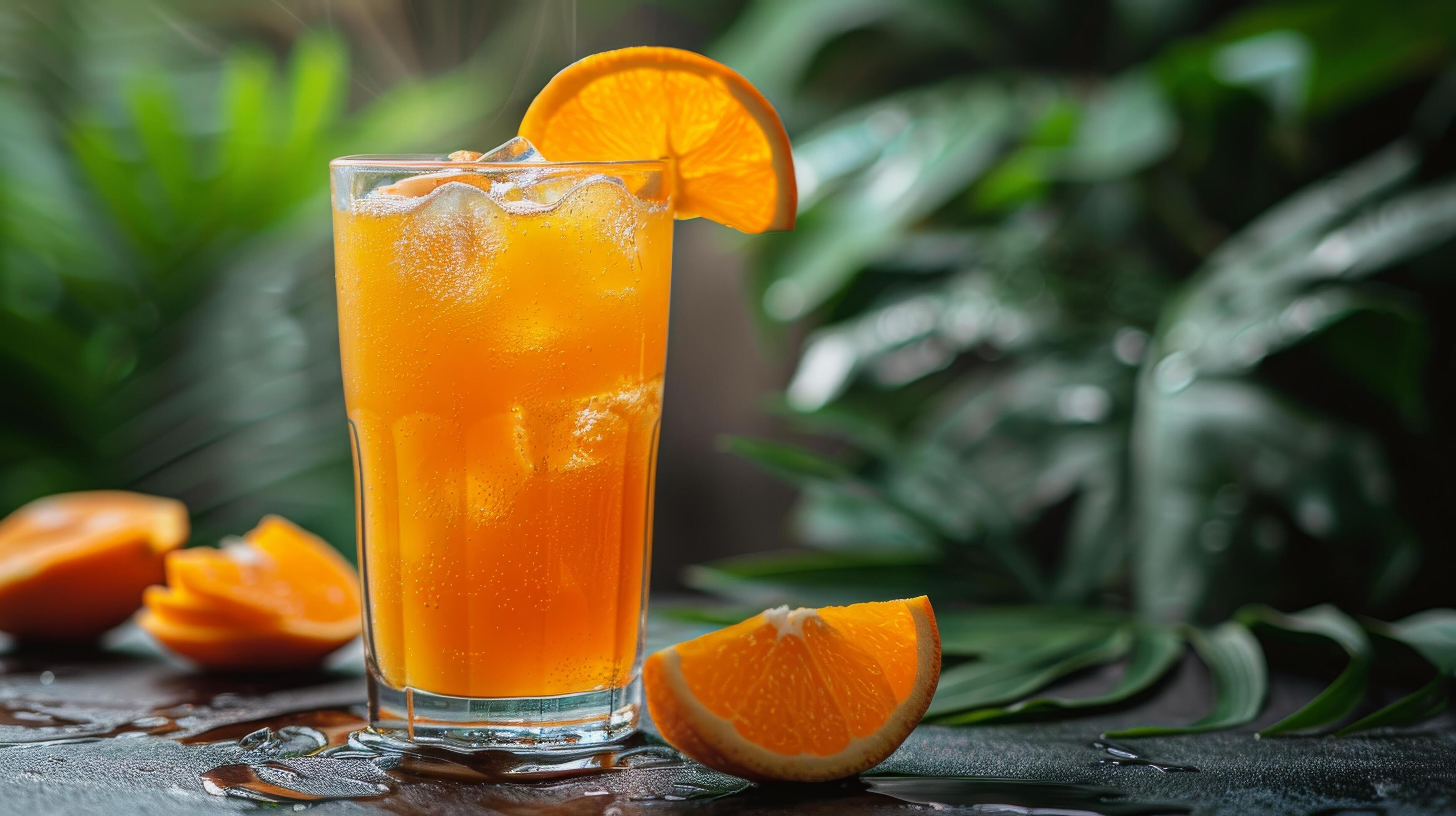 AI generated Fresh Orange Juice With Slice of Orange 43168636 Stock ...