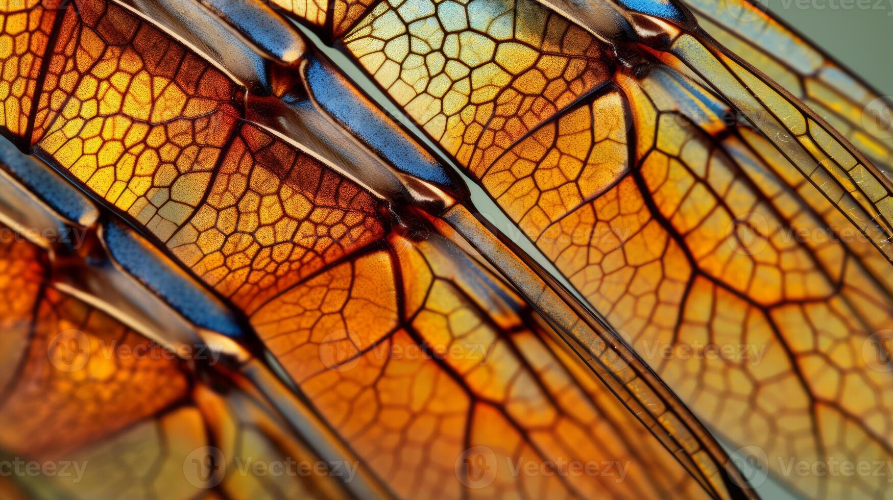 AI generated Hyper zoom of a dragonfly's intricate wing patterns. Generative AI photo