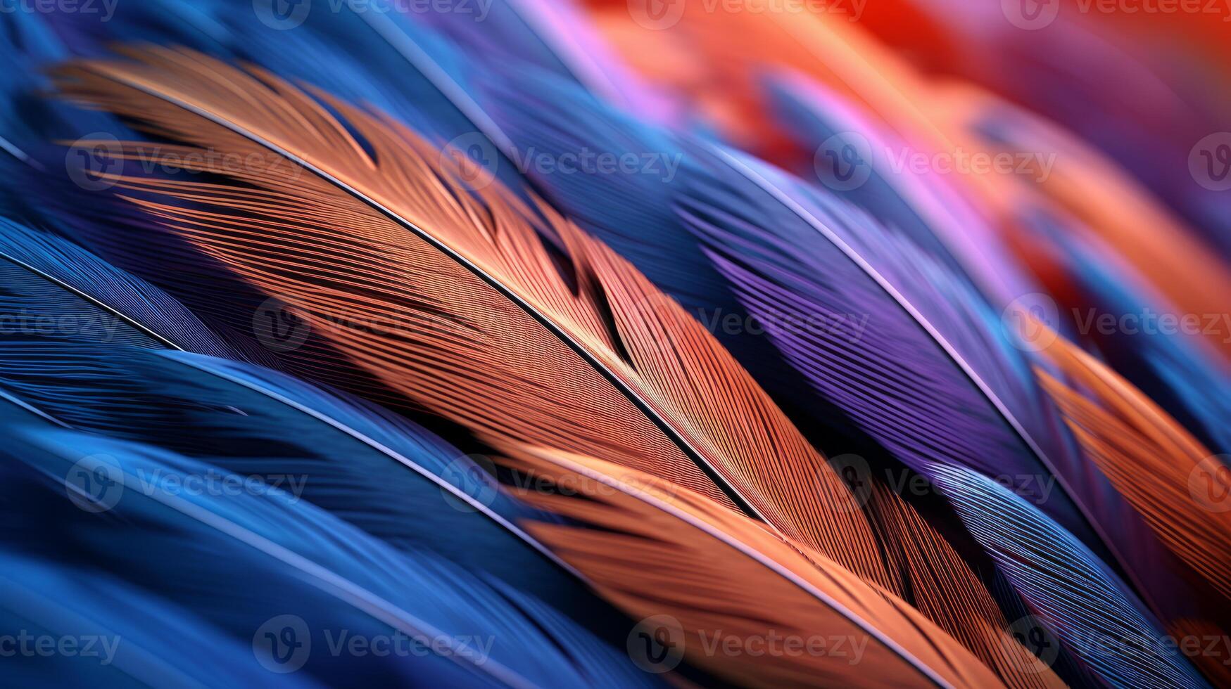 AI generated Hypnotic hyper zoom into the intricate patterns of a feather. Generative AI photo