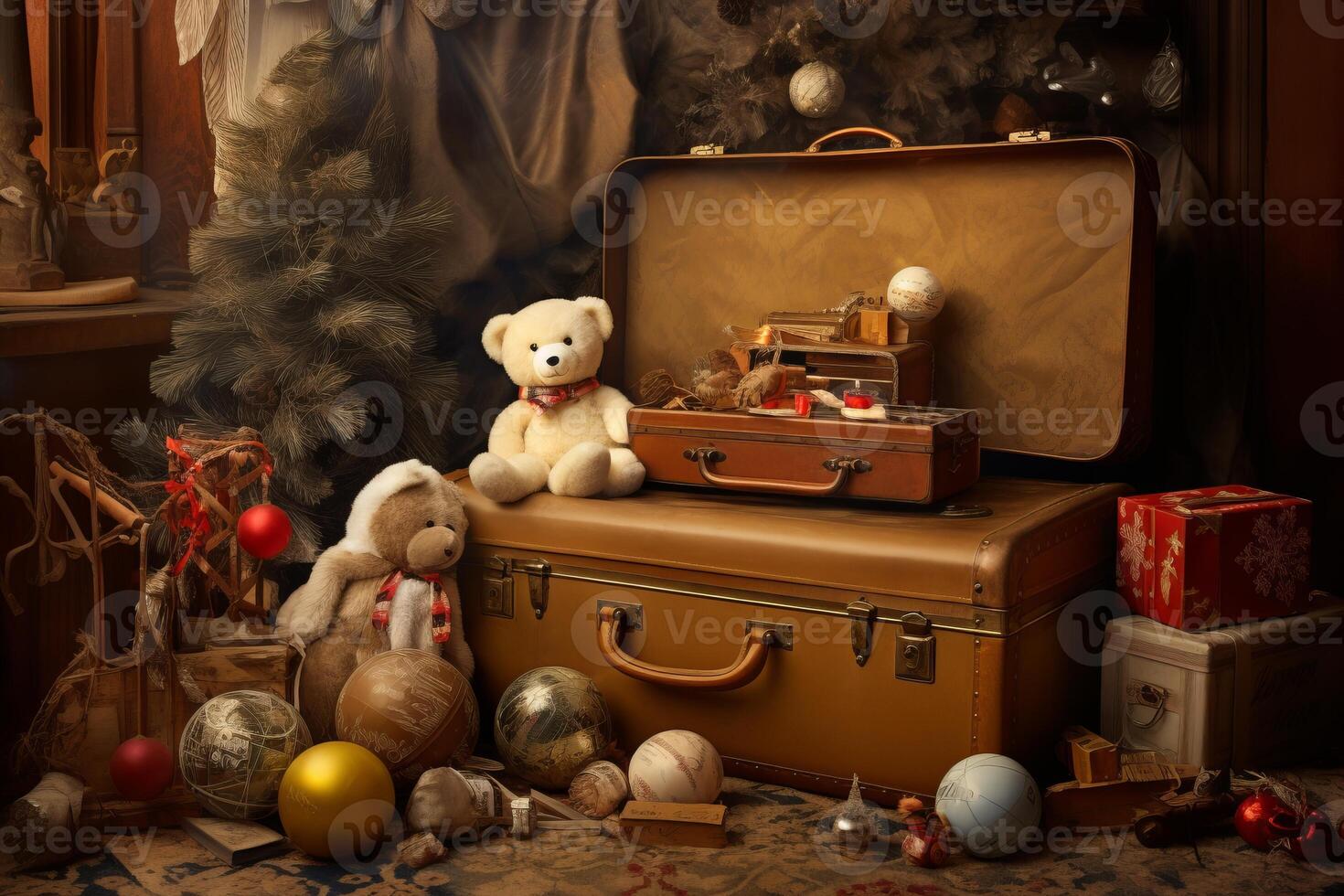 AI generated Nostalgic holiday element vintage. Generative AI photo