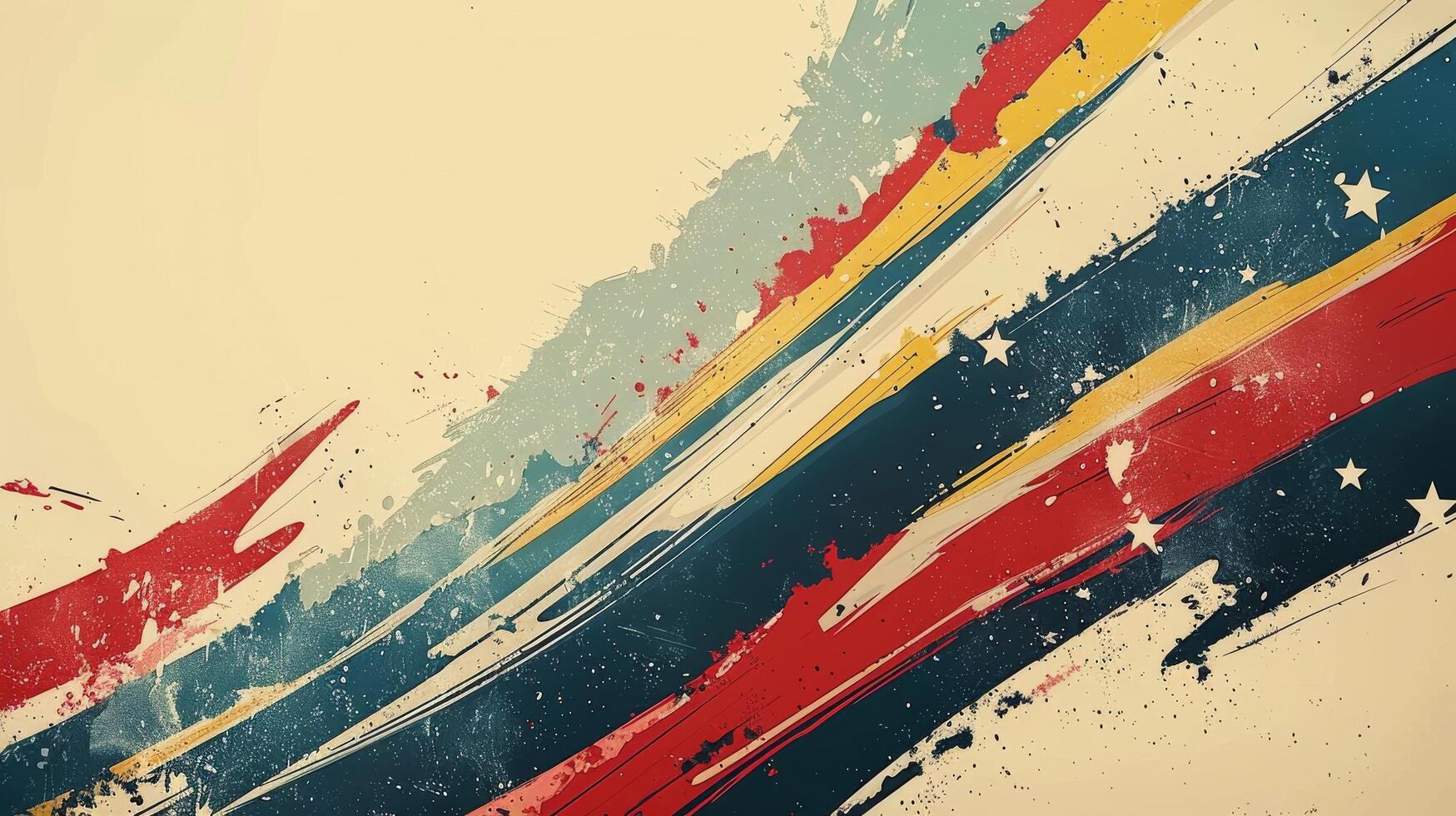 AI generated Painting of a Flag With Stars photo
