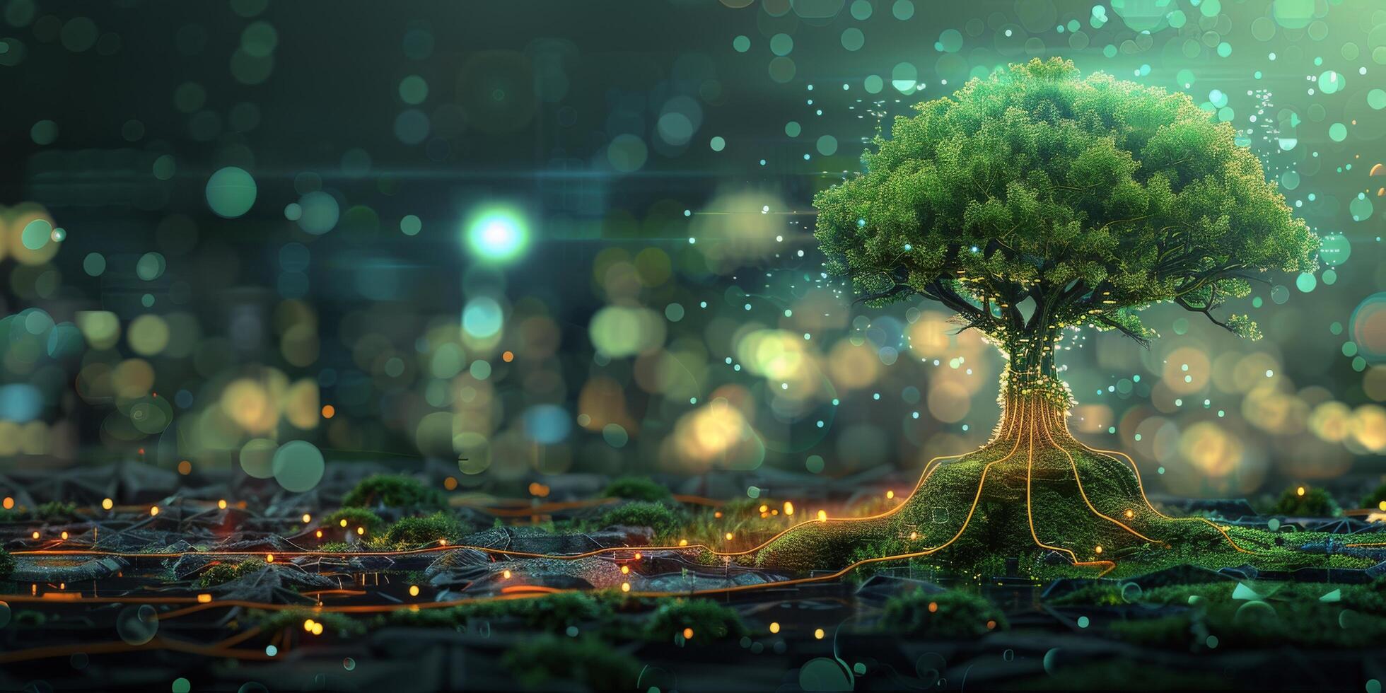AI generated Tree Standing in Field photo