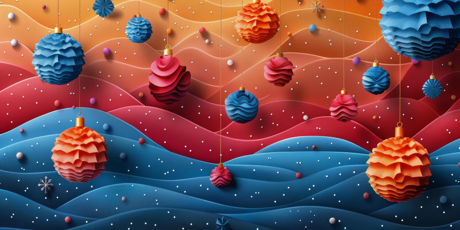 AI generated Colorful Abstract Background With Confetti and Streamers photo