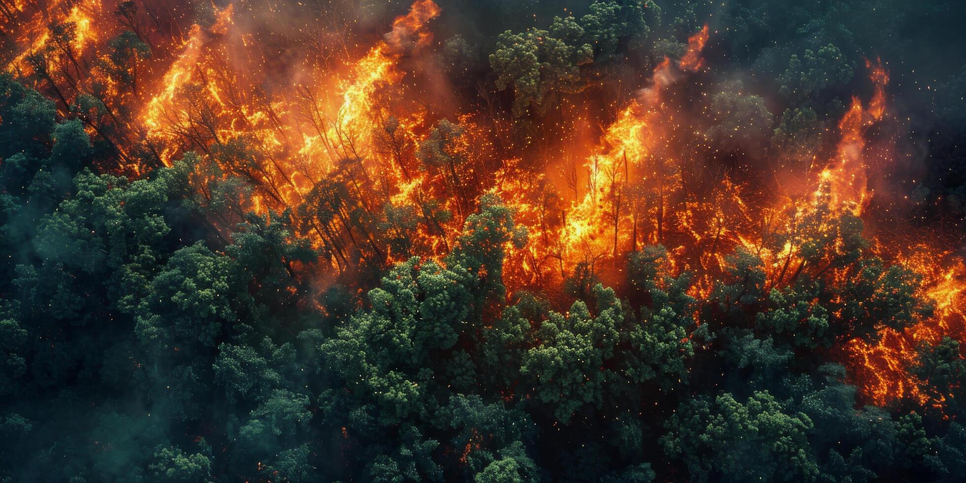 AI generated Full Forest Fire photo