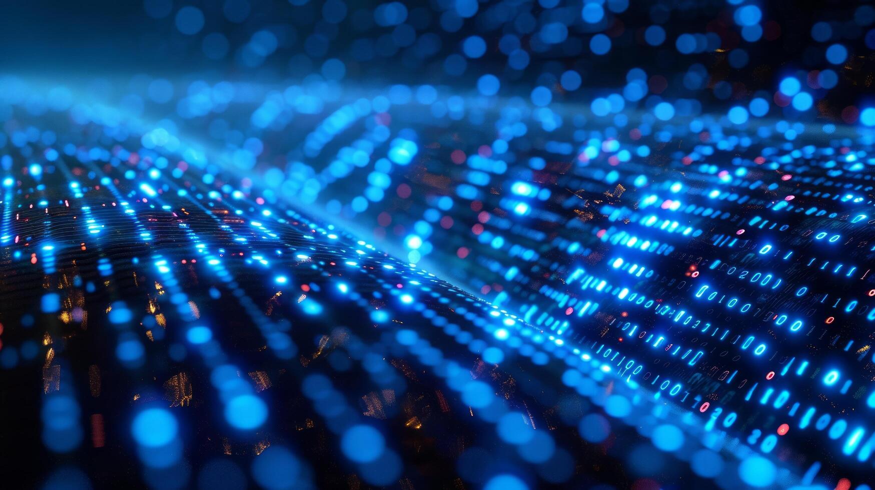 AI generated Blurry Blue and White Lights photo