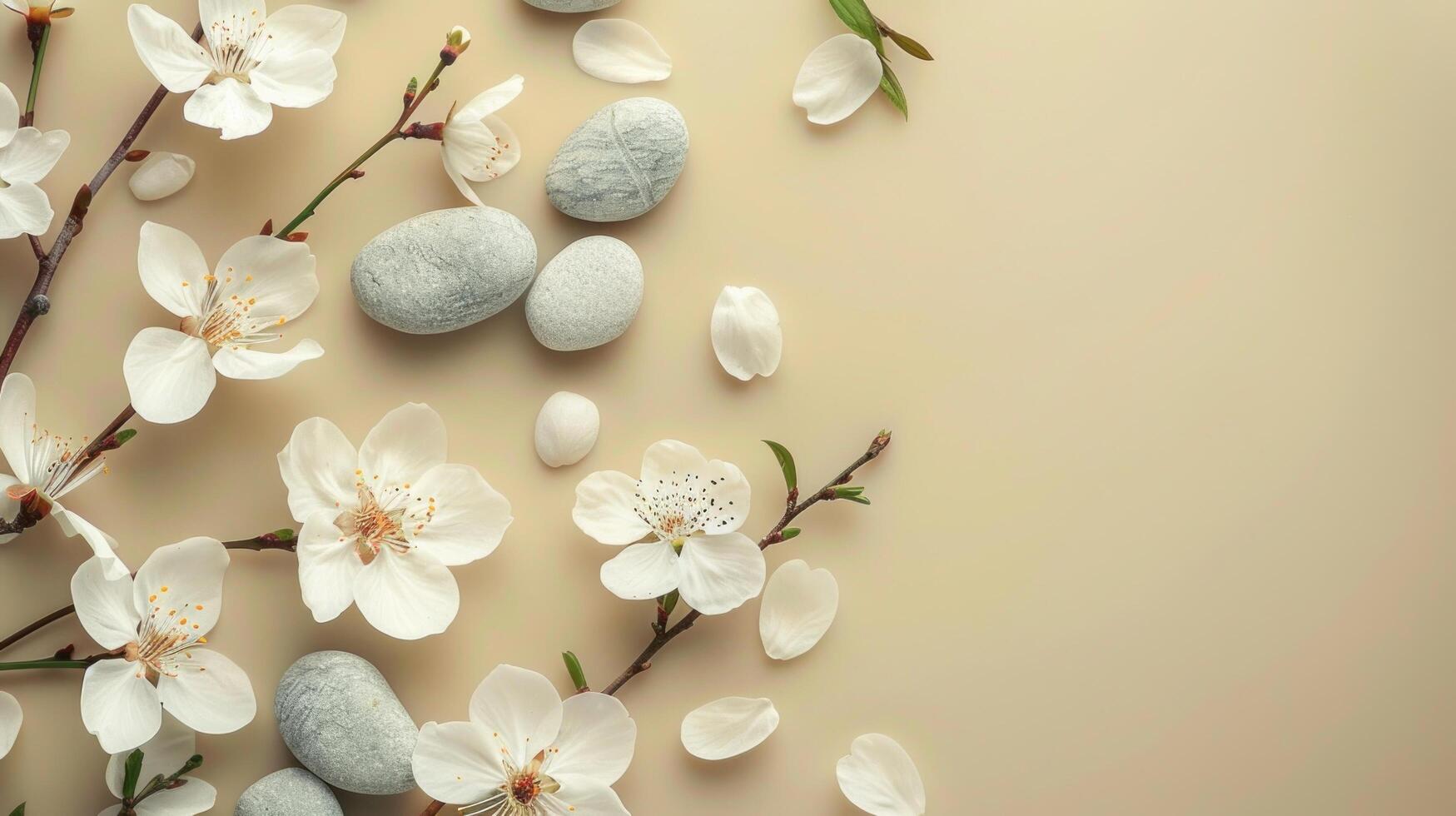 AI generated Beautiful minimalistic pastel background for spa advertising photo