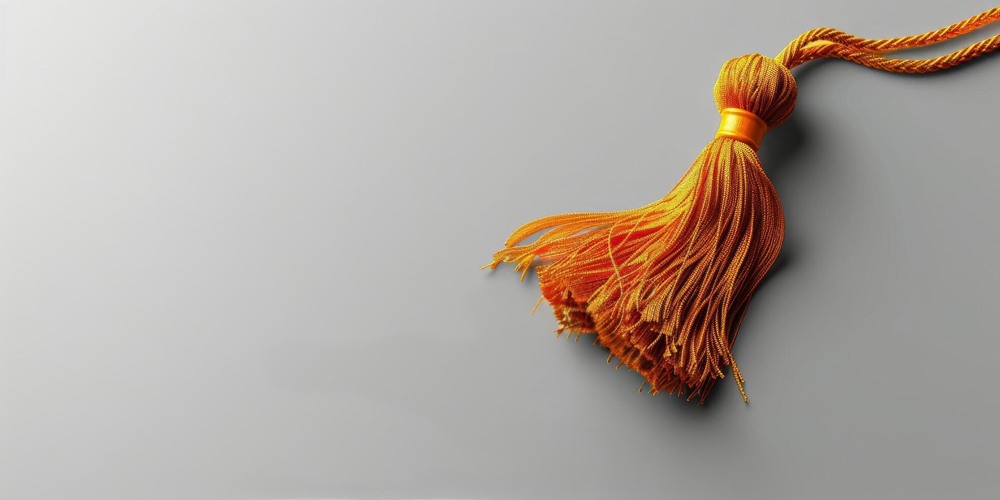 AI generated Orange Tassel Hanging on Wall photo