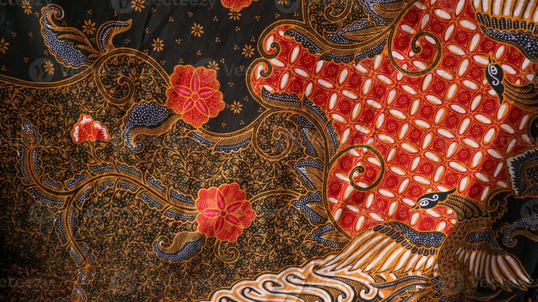 Traditional batik native to Pekalongan, Central Java, Indonesia with elegant classic motifs photo