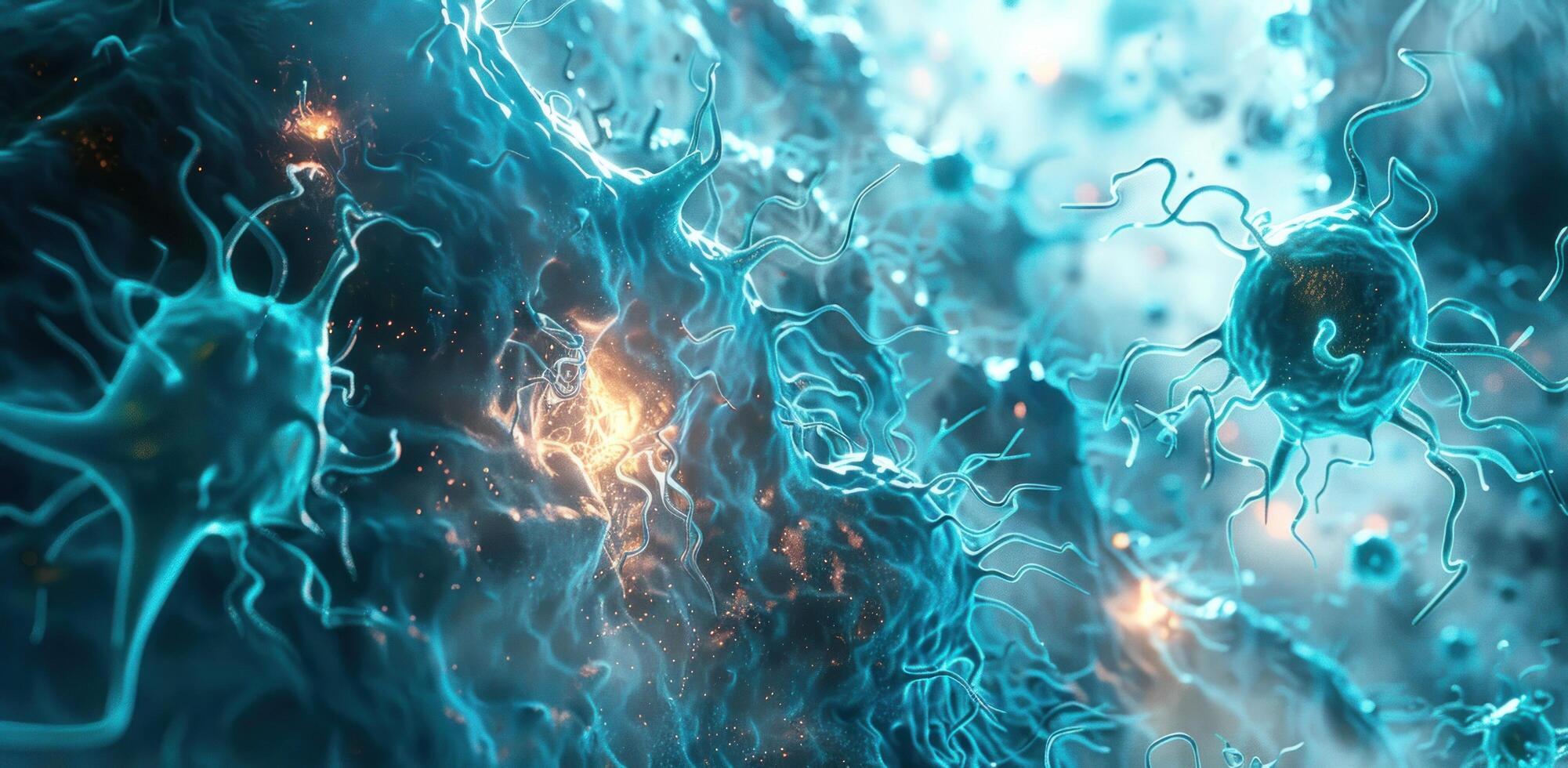 AI generated neuromoles, images of neurone development photo