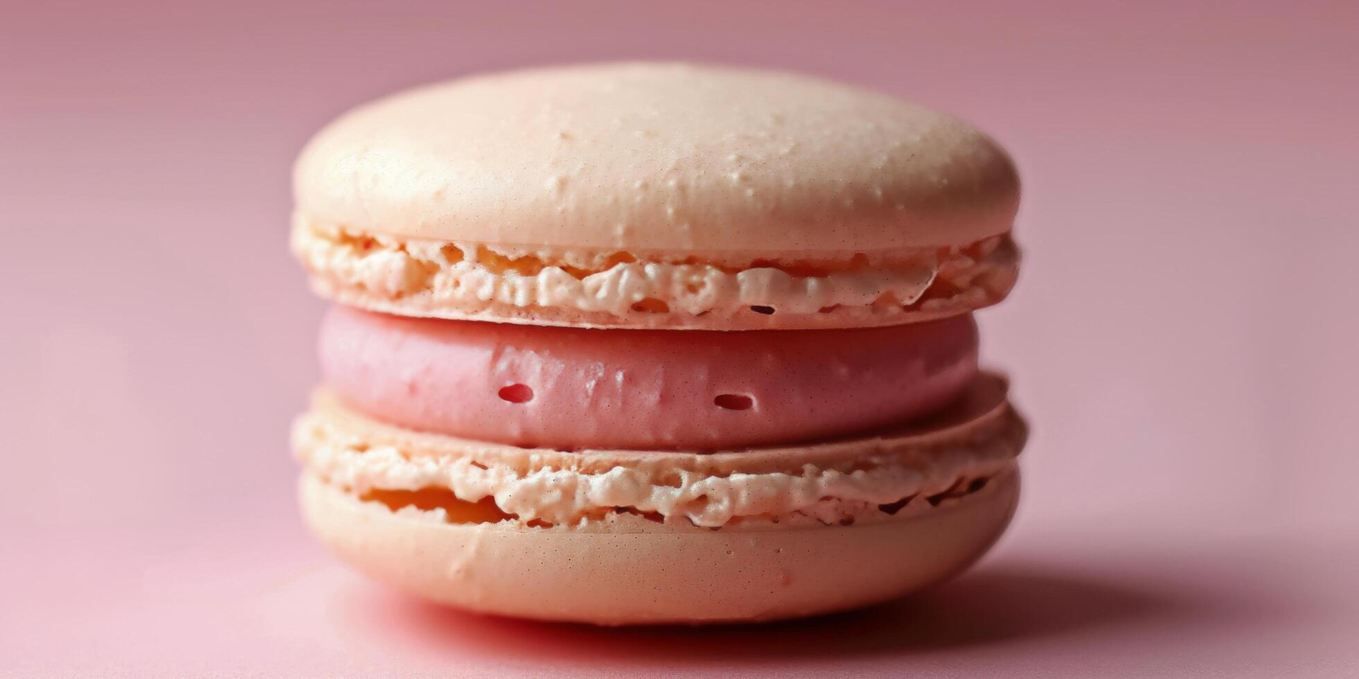 AI generated Pink Macaroon on Pink Surface photo