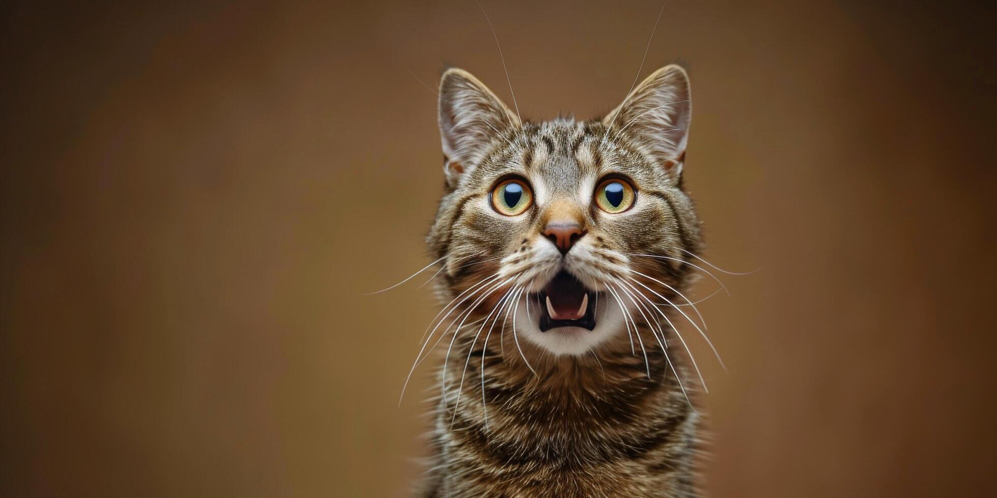 AI generated Startled Cat With Wide Eyes and Open Mouth photo