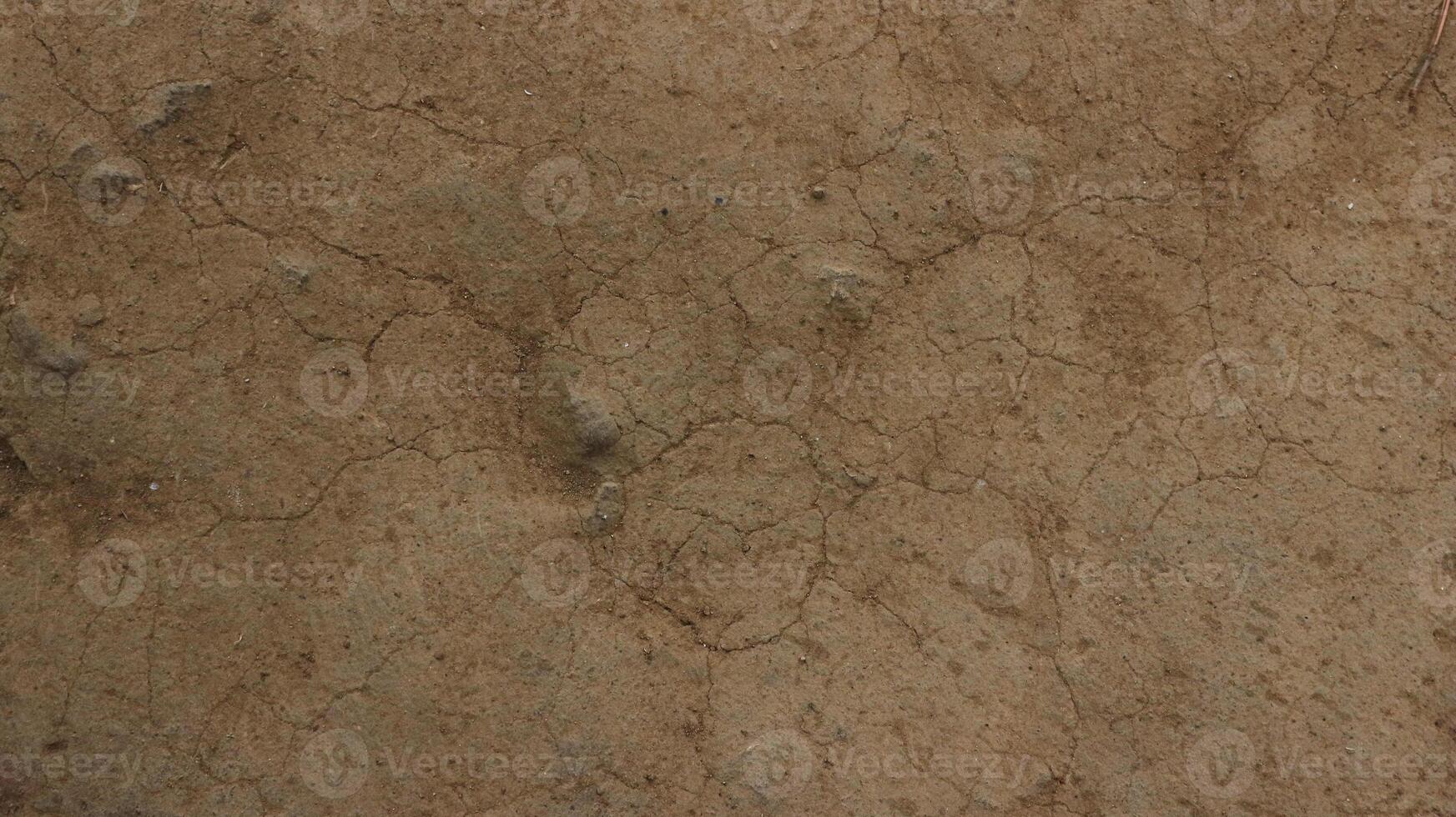Brown dry soil background At the top view photo