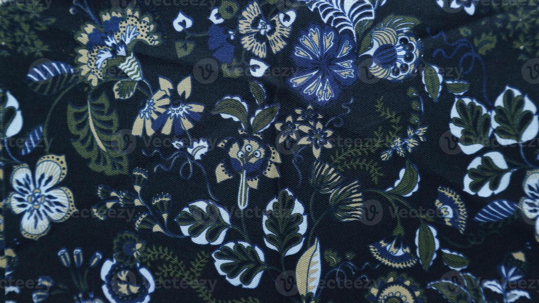 Fragment of colorful retro tapestry textile pattern with floral ornament useful as background photo