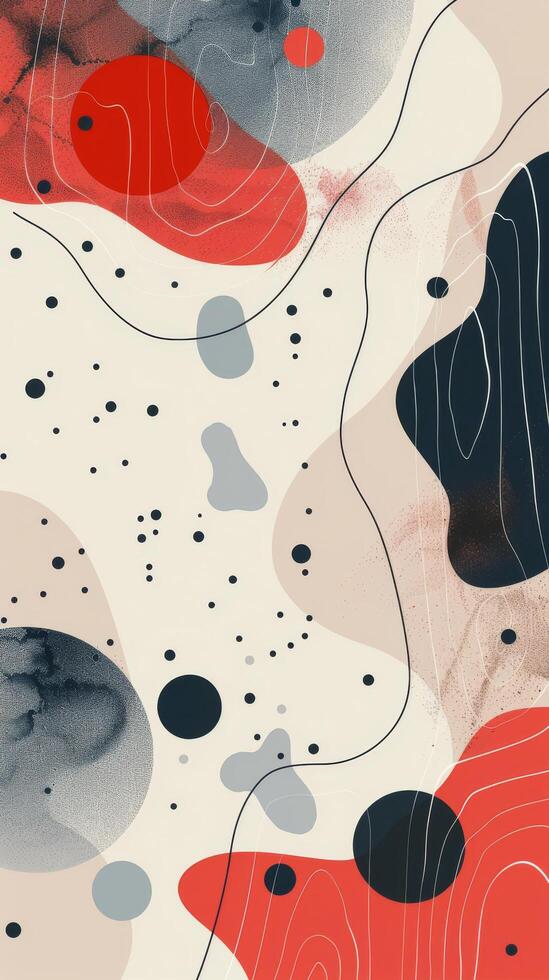 AI generated Abstract Painting With Circles and Dots photo