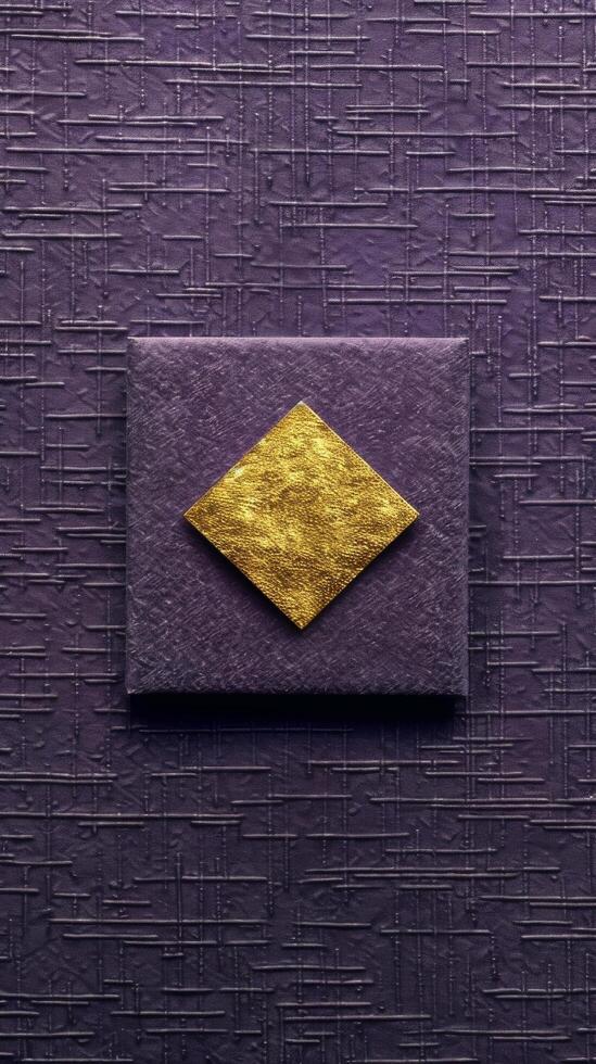 AI generated Purple Wall With Gold Square photo