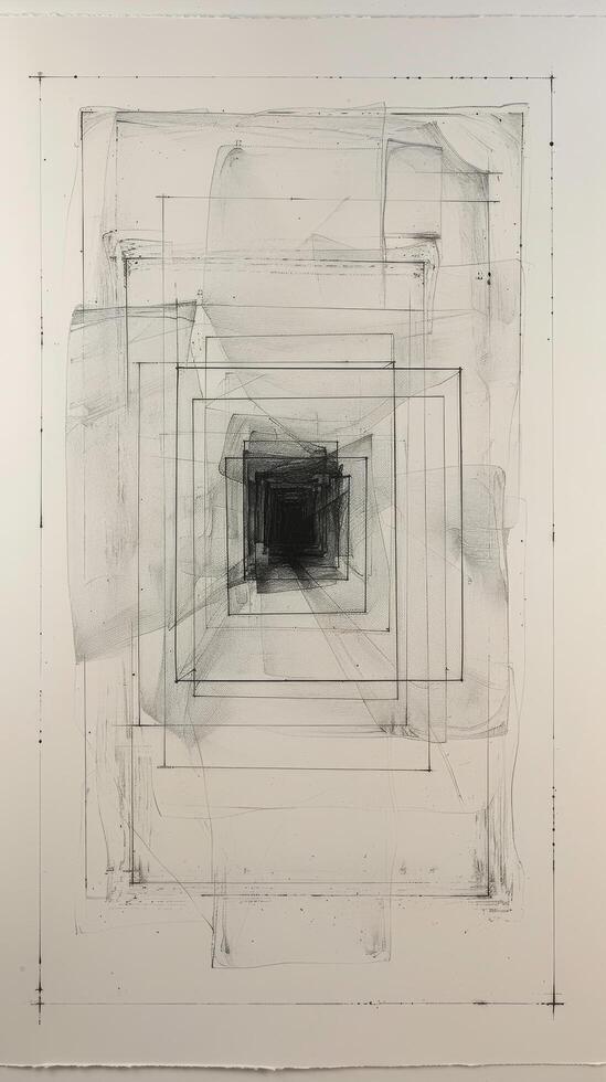 AI generated Drawing of a Square in a Room photo