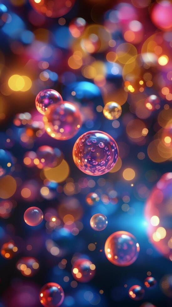 AI generated Cluster of Bubbles Floating in the Air photo