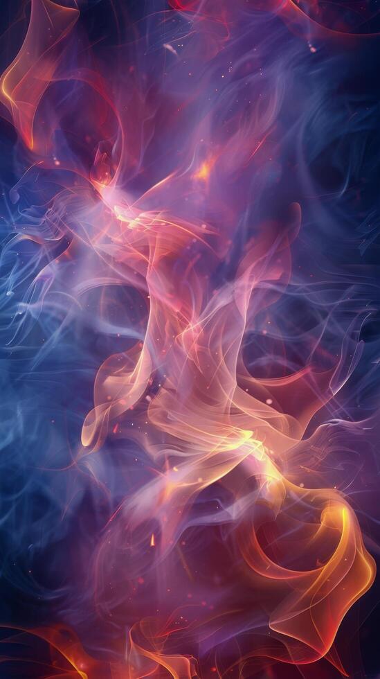 AI generated Close Up of a Blue and Red Fire photo