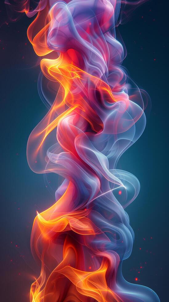 AI generated Dynamic Blue and Red Smoke Against a Black Background photo