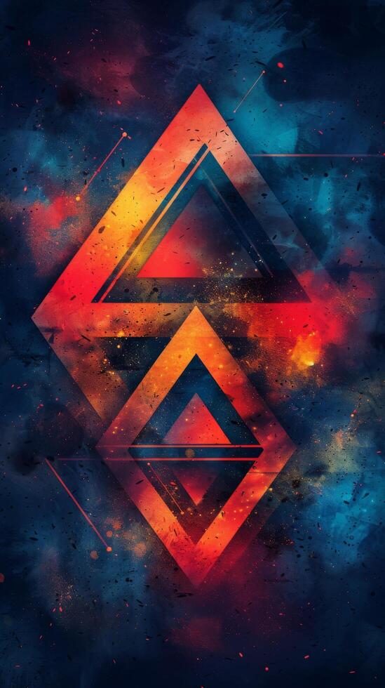 AI generated Colorful Abstract Background With Triangle Design photo