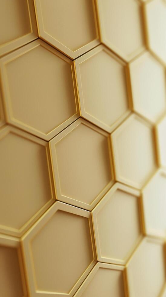 AI generated Close Up of a Wall Made of Hexagonal Tiles photo