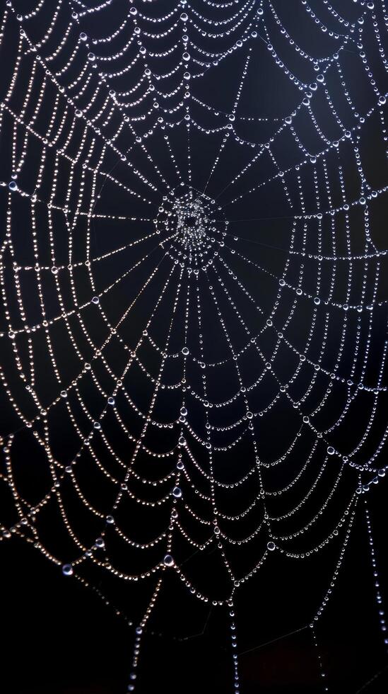 AI generated Spider Web on Tree Branch photo