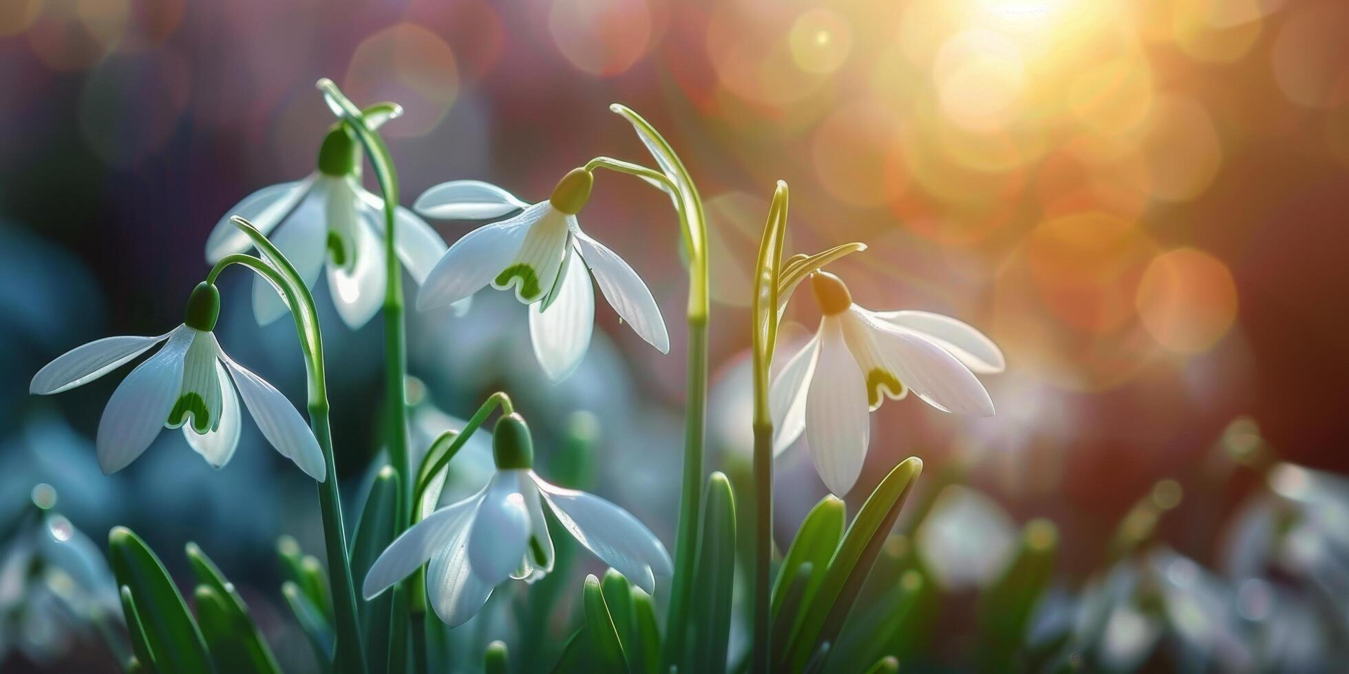 AI generated White Flowers on Snow Covered Ground photo