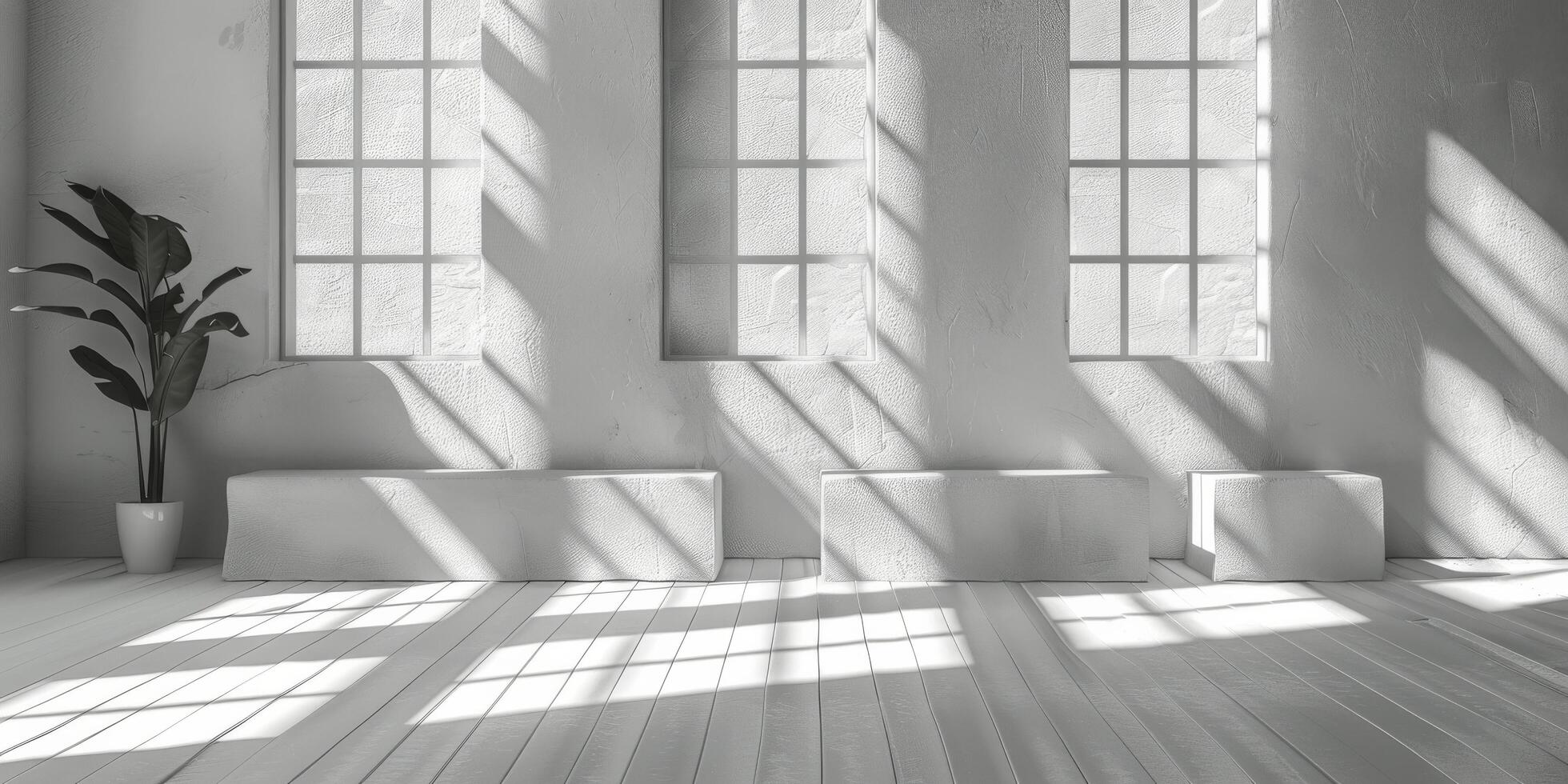 AI generated Tree Casts Shadow on Wall photo