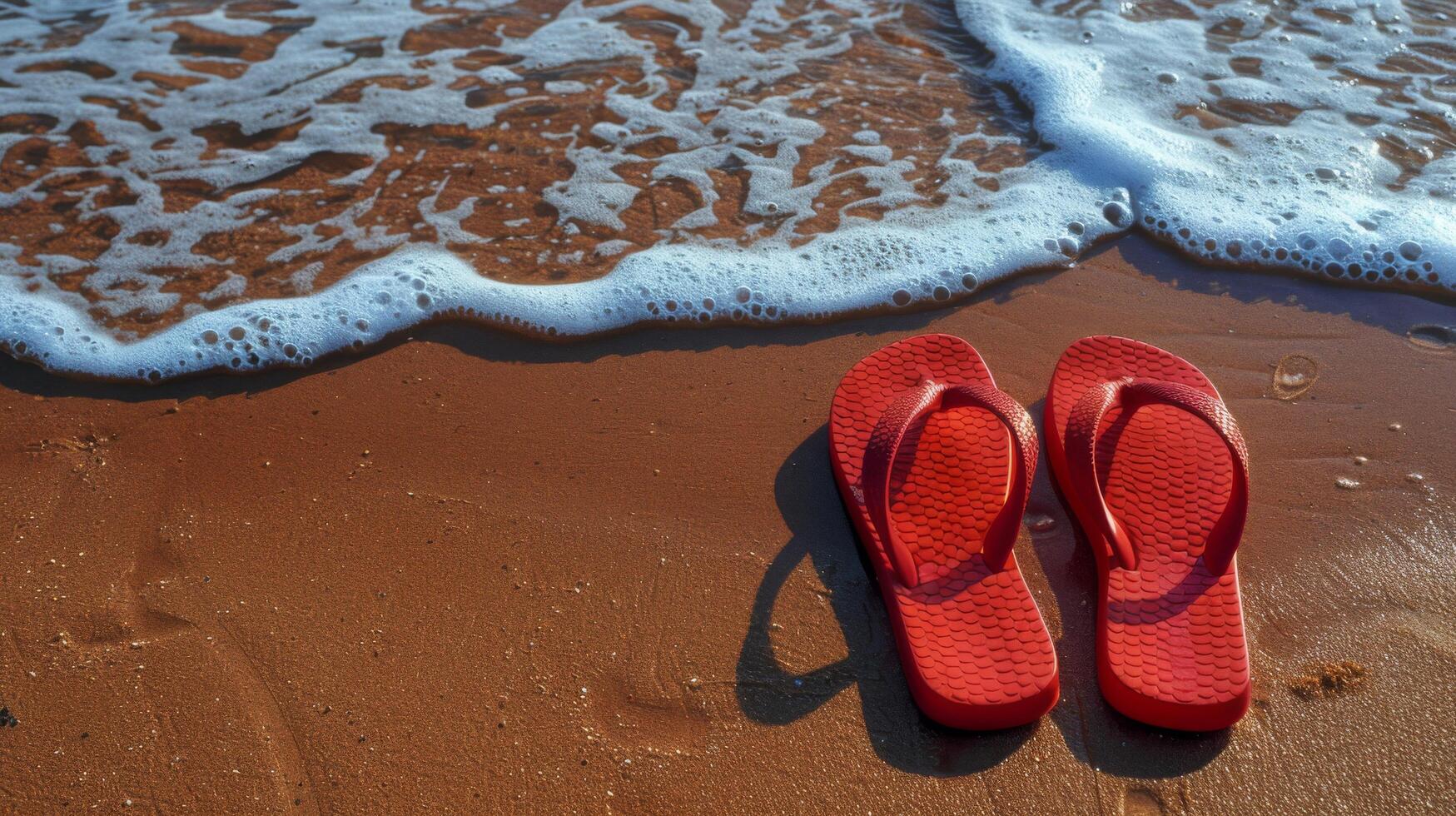 rojo dar la vuelta fracasos en arenoso playa foto