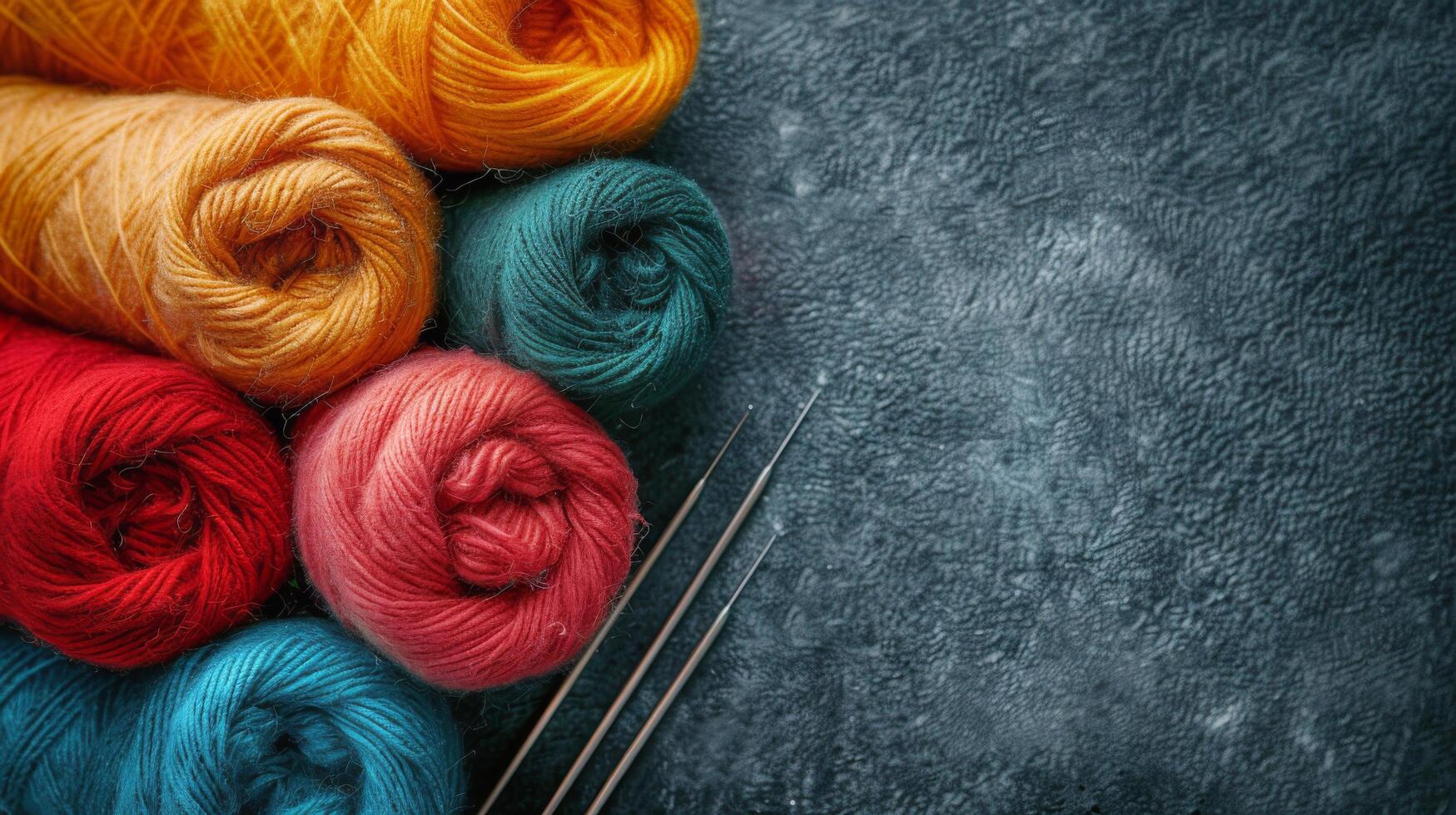 Close Up of a Row of Knitting Needles photo