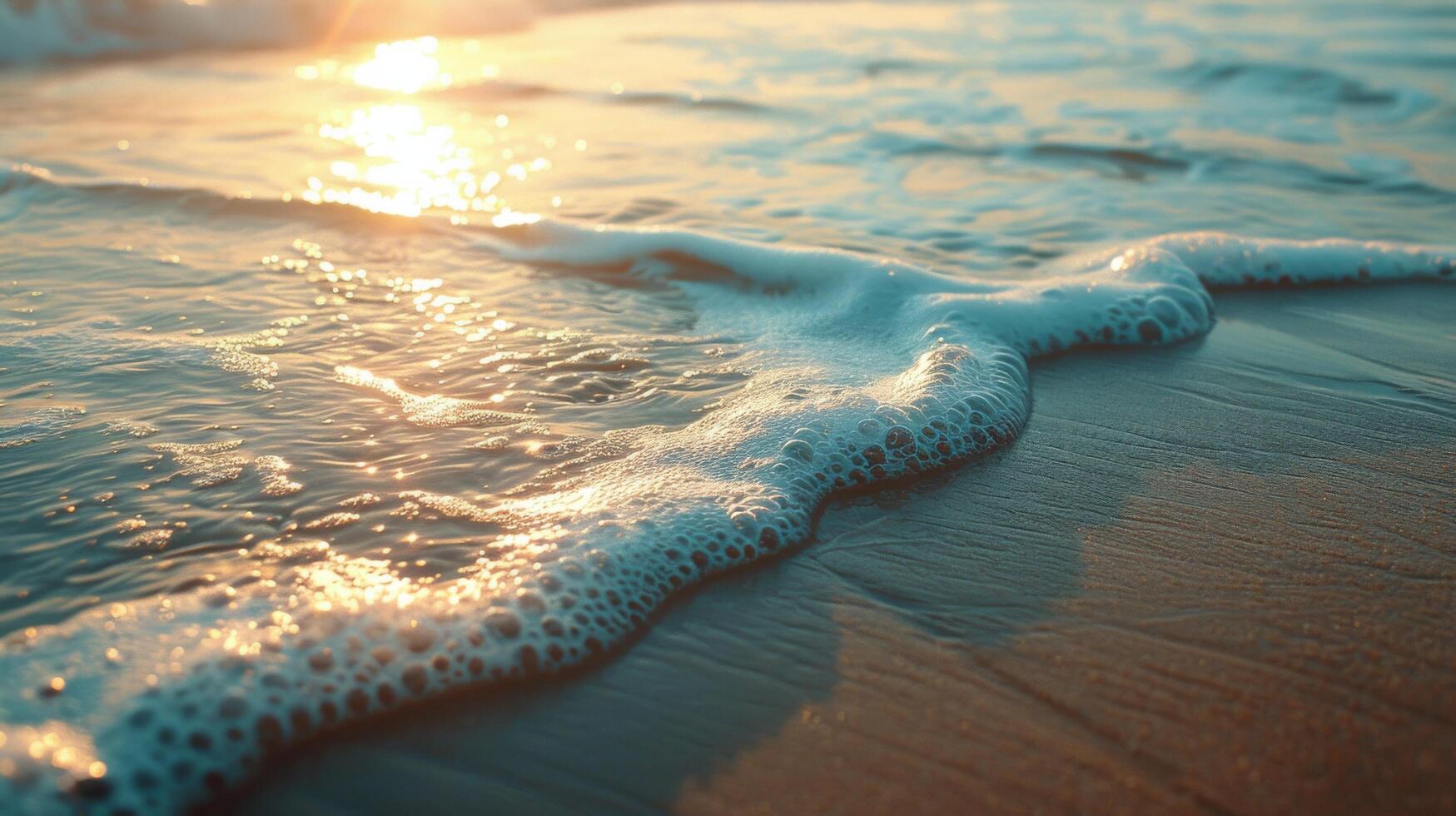 Beach With Waves Rolling In photo