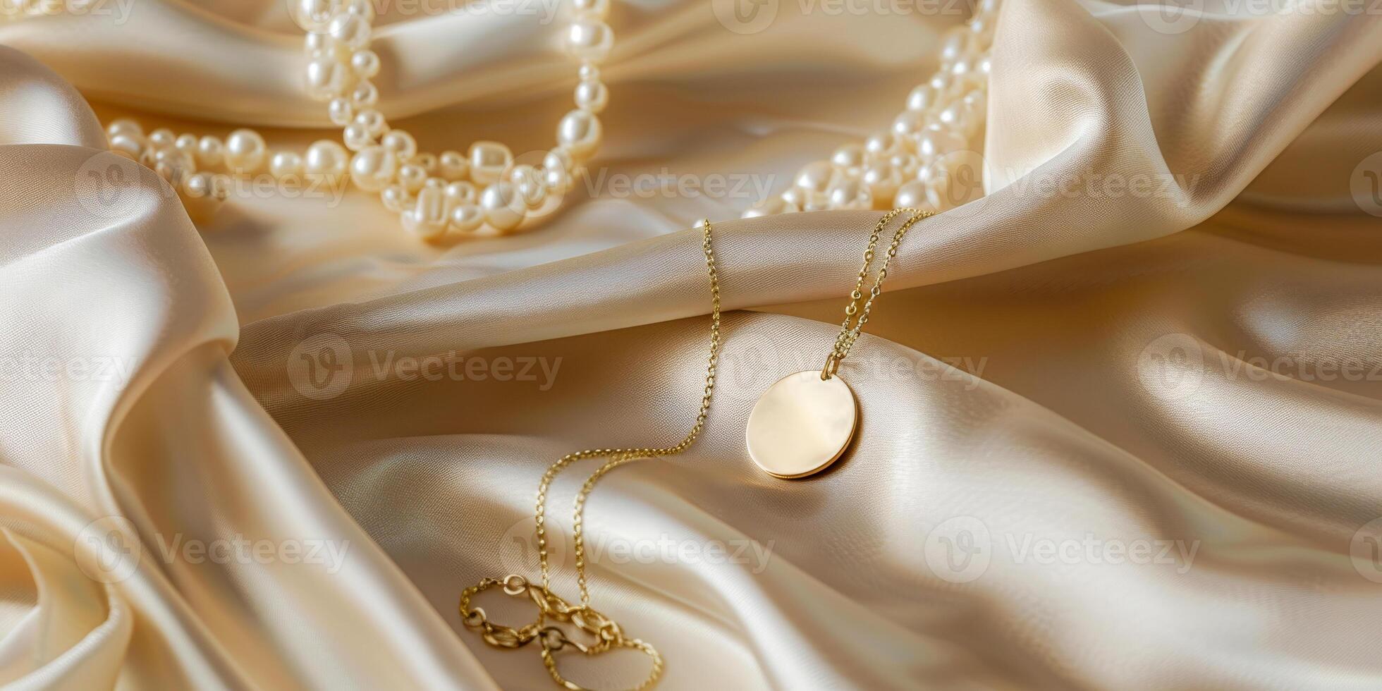 AI generated A gold necklace with a letter pendant hanging from it, showcasing a sleek and elegant design. The letter adds a personal touch to the jewelry piece photo